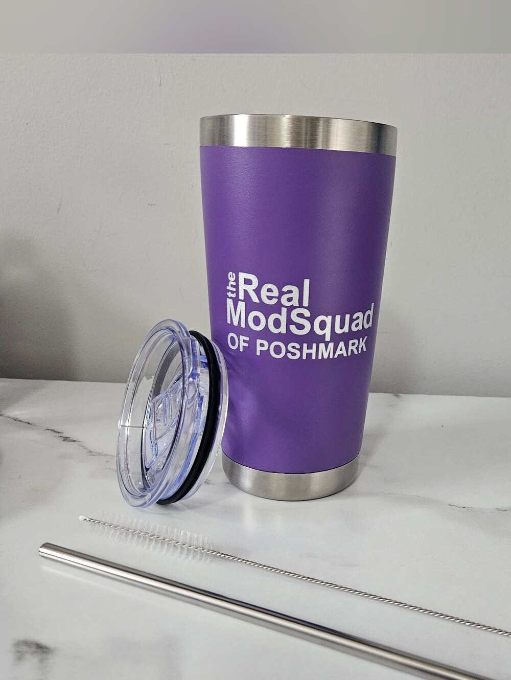 "The Real ModSquad Of Poshmark" 20oz Tumbler w/ Lid & Straw- Pick 1 - Picture 7 of 12